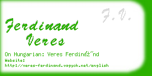 ferdinand veres business card